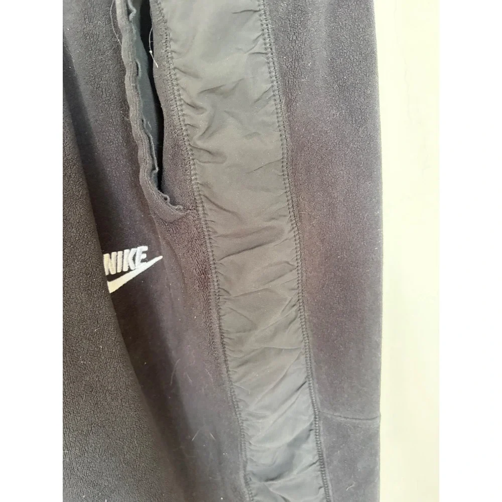 Nike Mens XXL Black Polar Fleece Joggers Nylon Side Panel Sweatpants Futura Logo